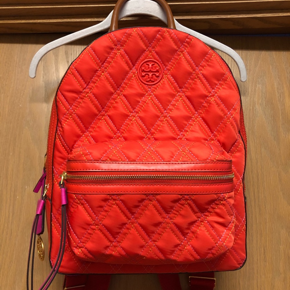 Tory Burch Perry Mixed-Stitch Nylon Backpack